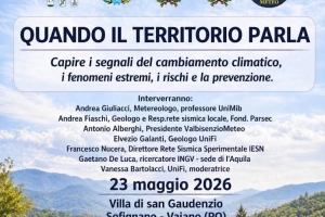 QUANDO IL TERRITORIO PARLA - Villa S. Gaudenzio Vaiano - 23/5/26 ore 15.00