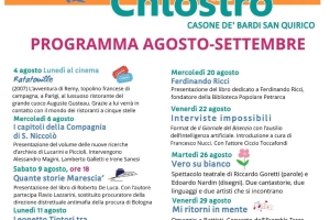APRITI CHIOSTRO - Programma agosto/settembre